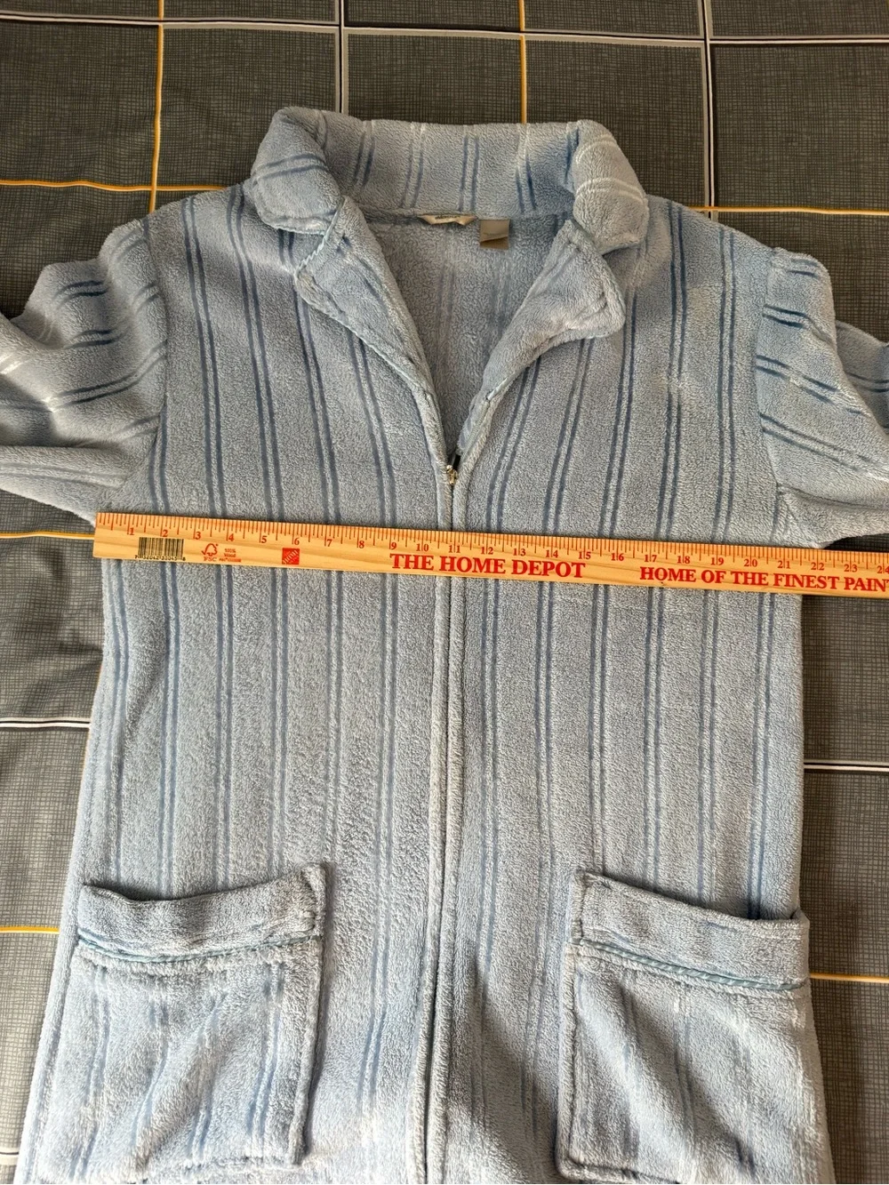 😴Adonna Cozy Full-Length Zip Robe Coat in Light Blue Size Large